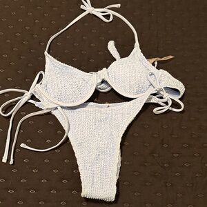 Light Blue Textured Bikini Set